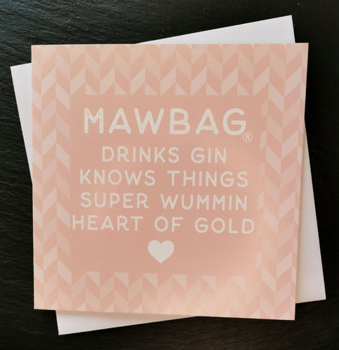 Mawbag Drinks Gin Knows Things Greetings Card