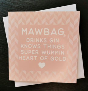 Mawbag Drinks Gin Knows Things Greetings Card