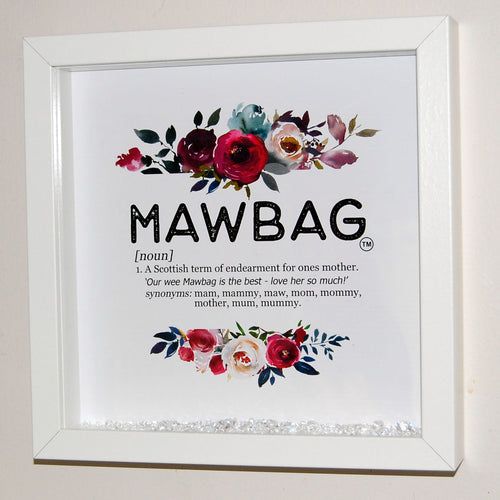 Mawbag ® Definition Framed Print - White Frame